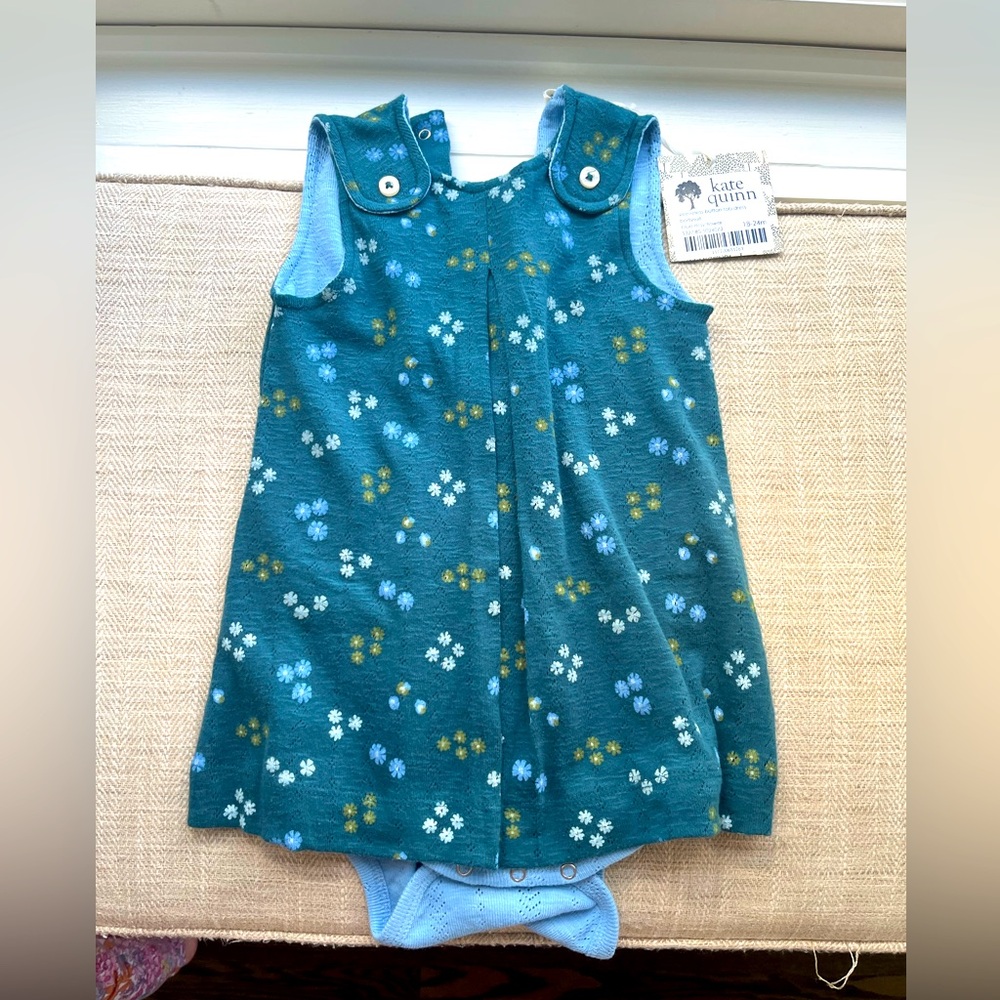 NWT Kate Quinn Cotton blue ditsy floral bodysuit 18-24